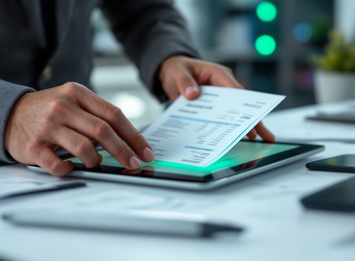 Digitale Belegverarbeitung am Tablet in der Kanzlei