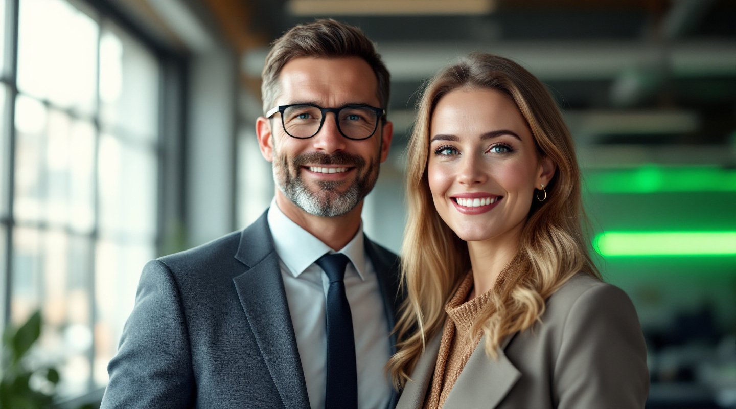 Selbstbewusster Mittelständler im modernen Büro