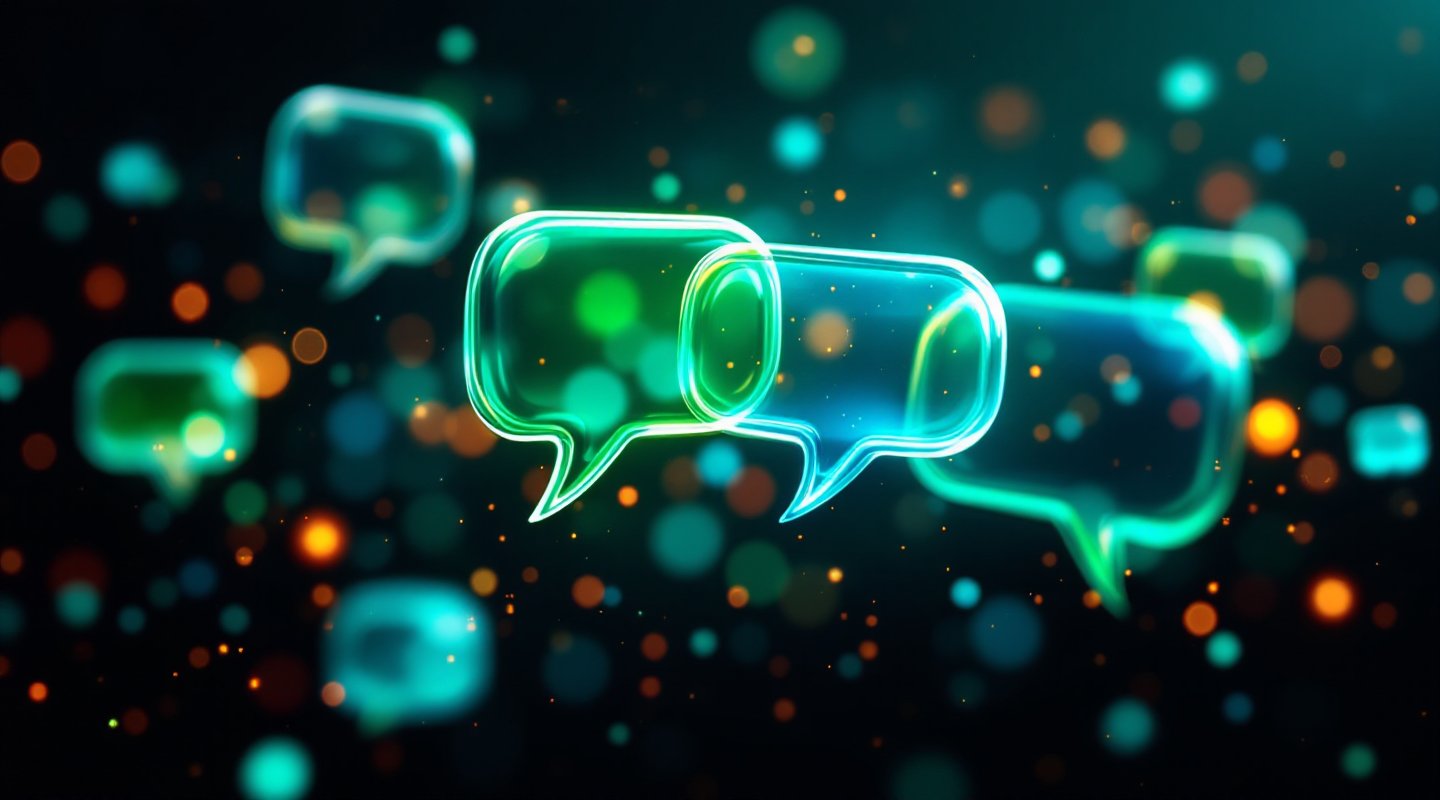 Abstrakte Chat-Sprechblasen Visualisierung